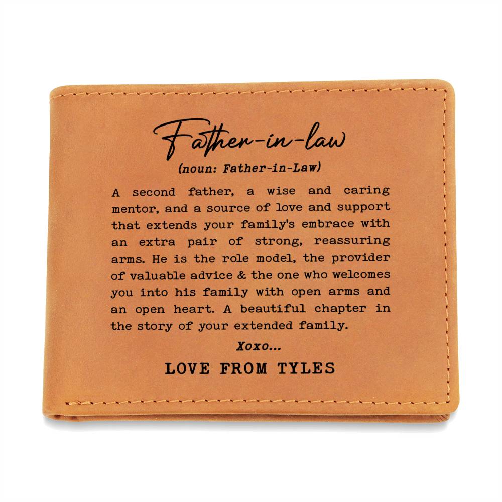 Father-in-Law Gifts For Father's Day Personalized Name Graphic Leather Wallet