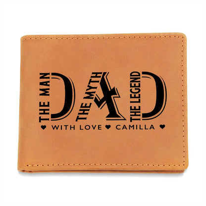 DAD, THE MAN, THE MYTH, THE LEGEND Gifts For Father's Day Custom Name Graphic Leather Wallet