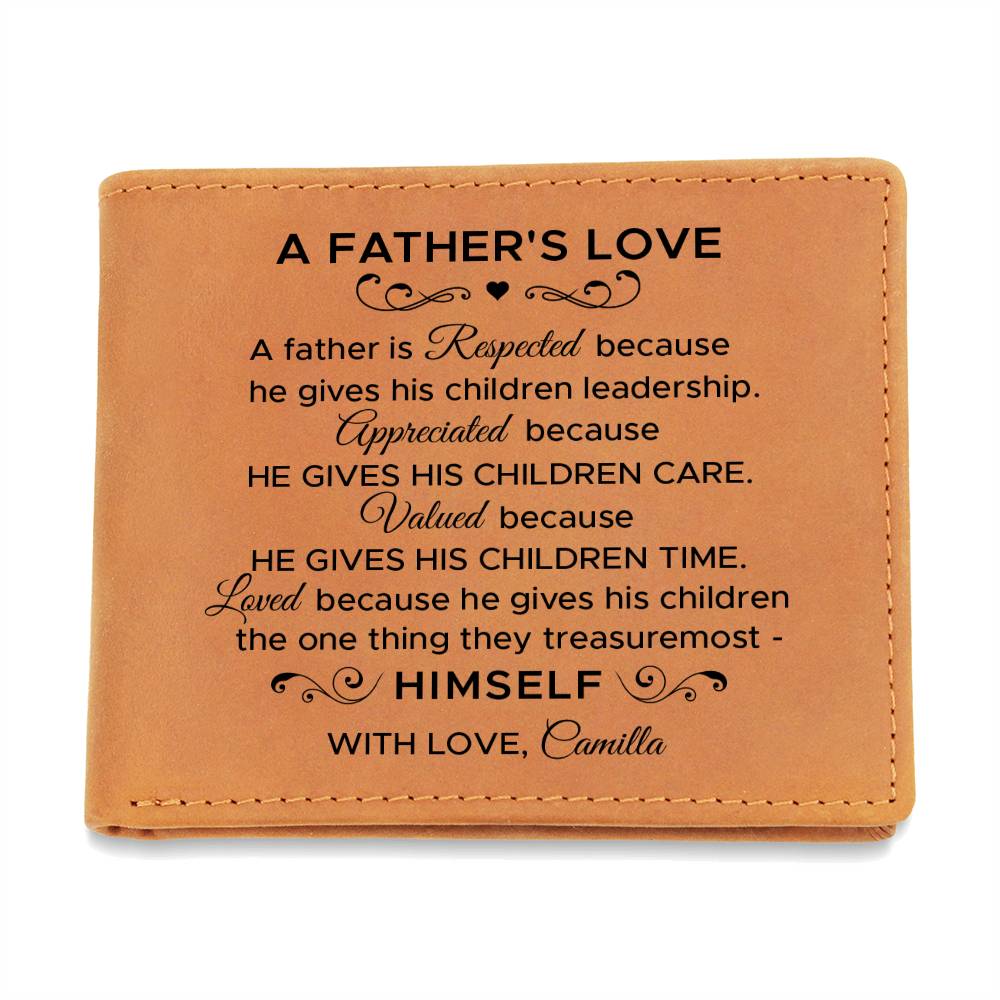 A Father's Love Gifts For Father's Day Birthday Gift Idea Personalized Name Graphic Leather Wallet