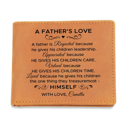 A Father's Love Gifts For Father's Day Birthday Gift Idea Personalized Name Graphic Leather Wallet