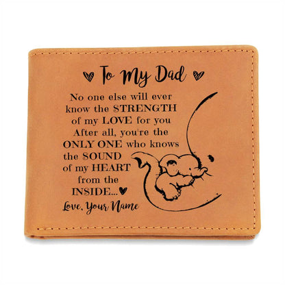 No One Else Will Ever Know The STRENGTH Gifts For Father's Day Personalized Name Graphic Leather Wallet