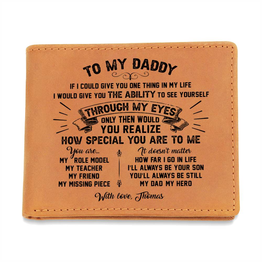 Dad You Are My Missing Piece Gifts For Father's Day Personalized Name Graphic Leather Wallet