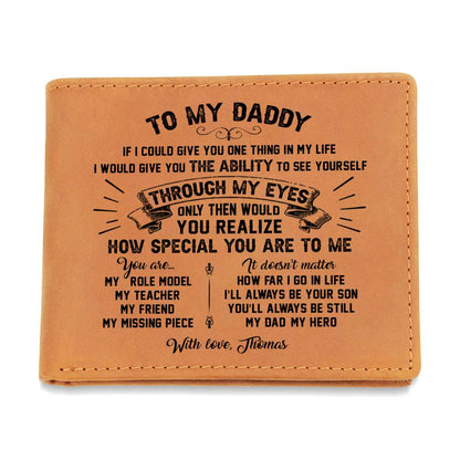 Dad You Are My Missing Piece Gifts For Father's Day Personalized Name Graphic Leather Wallet