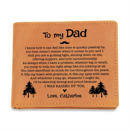 I'll Be Standing Strong And Proud  Gifts For Father's Day Birthday Gift Idea Personalized Name Graphic Leather Wallet