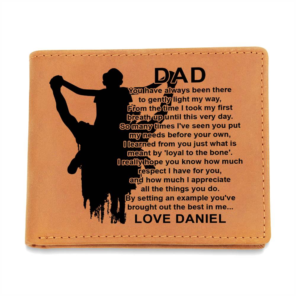 You Have Always Been There To Gently Light My Way Gifts For Father's Day Birthday Gift Idea Personalized Name Graphic Leather Wallet