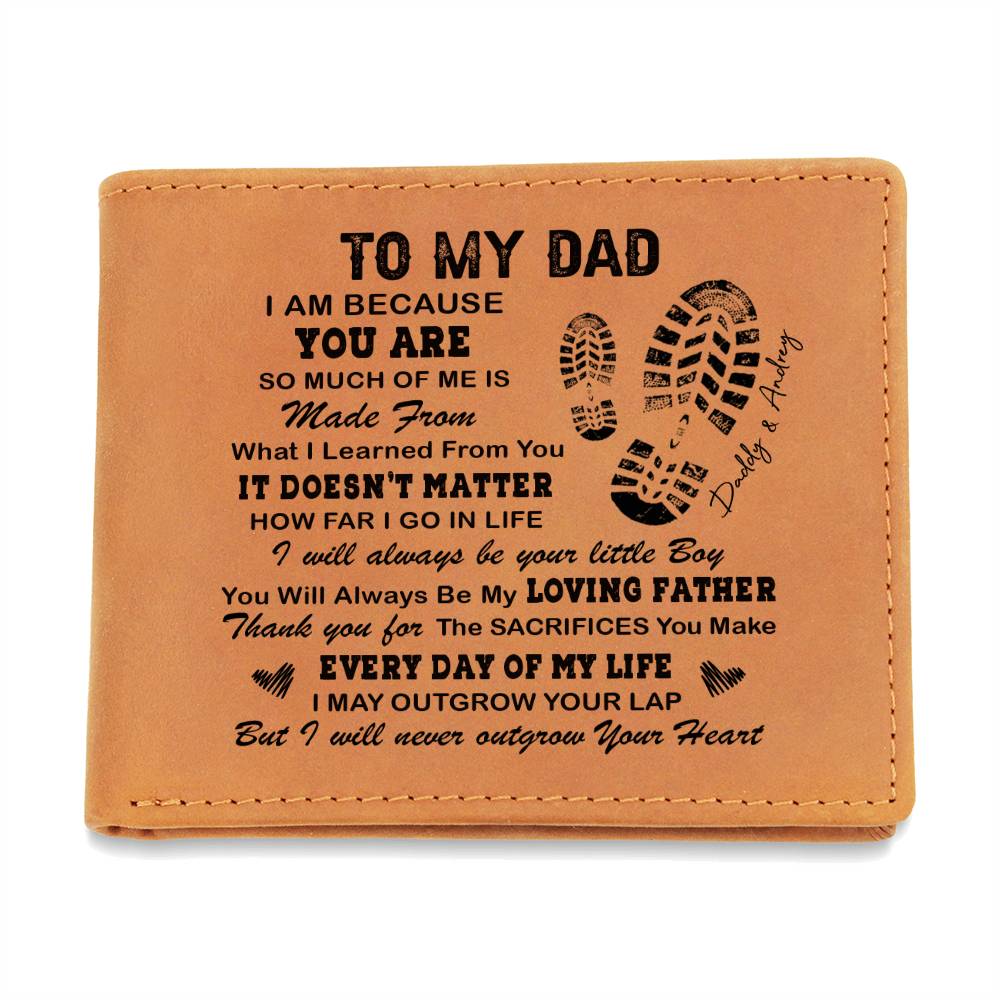 Thank You For  The Sacrifices You Make Gifts For Father's Day Custom Name Graphic Leather Wallet