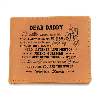 THANKS FOR BEING MY HERO Gifts For Father's Day Personalized Name Graphic Leather Wallet