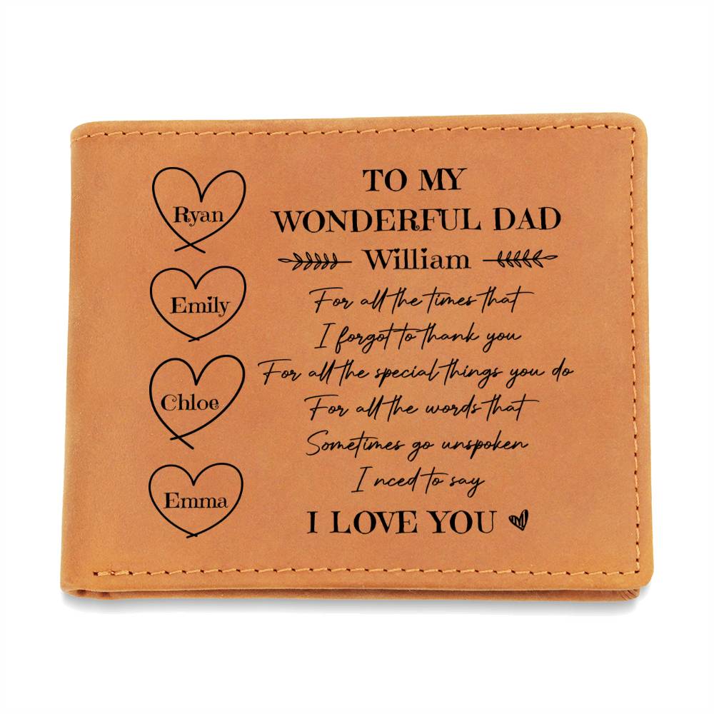 For All The Times That I Forgot To Thank You Gifts For Father's Day Personalized Name Graphic Leather Wallet