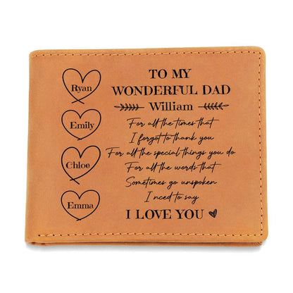 For All The Times That I Forgot To Thank You Gifts For Father's Day Personalized Name Graphic Leather Wallet