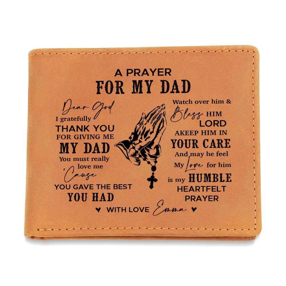 Dear God, I Gratefully Thank You For Giving Me My Dad Gifts For Father's Day Personalized Name Graphic Leather Wallet