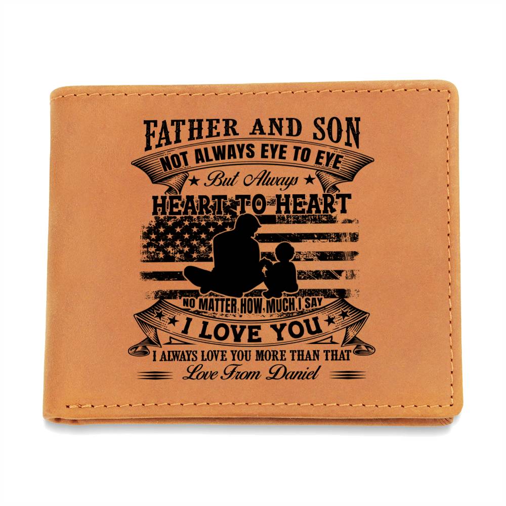 Father And Son Not Always Eye To Eye Gifts For Father's Day Personalized Name Graphic Leather Wallet