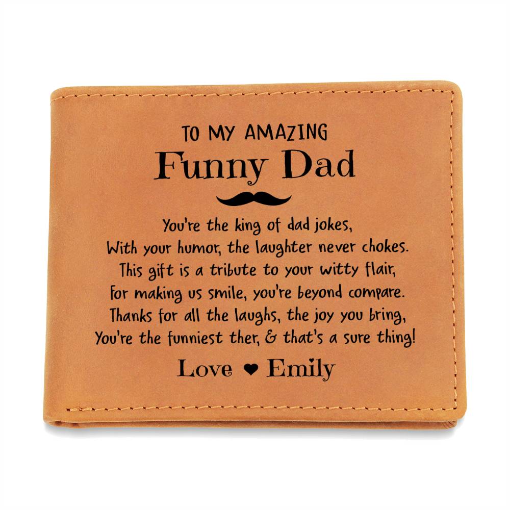 You're The King Of Dad Jokes Gifts For Father's Day Personalized Name Graphic Leather Wallet