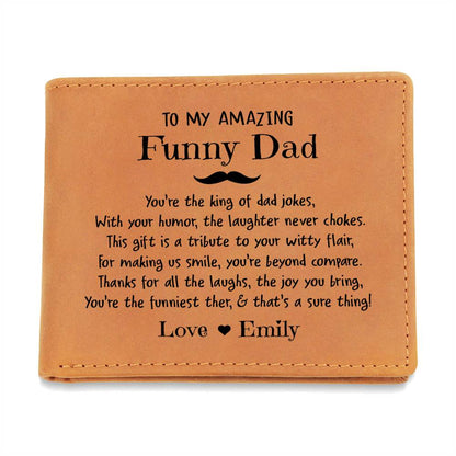 You're The King Of Dad Jokes Gifts For Father's Day Personalized Name Graphic Leather Wallet