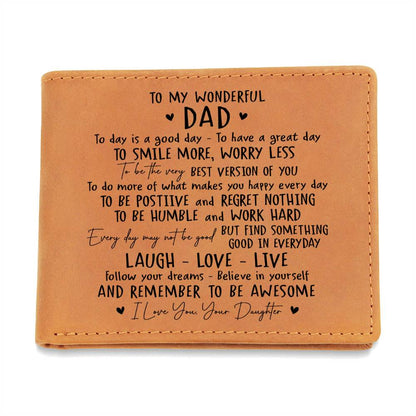 TODAY IS A GOOD DAY - TO HAVE A GREAT DAY TO SMILE MORE Gifts For Father's Day Personalized Name Graphic Leather Wallet