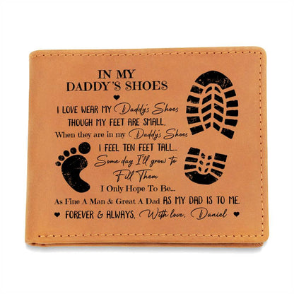 IN MY DADDY'S SHOES Gifts For Father's Day Personalized Name Graphic Leather Wallet