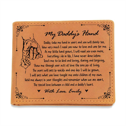 The Special Love Between A Child And A Daddy's Heart Gifts For Father's Day Birthday Gift Idea Personalized Name Graphic Leather Wallet