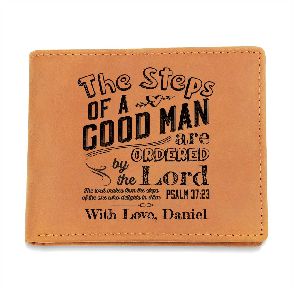 The Steps Of A Good Man Gifts For Father's Day Birthday Gift Idea Personalized Name Graphic Leather Wallet