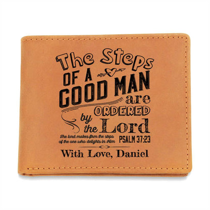 The Steps Of A Good Man Gifts For Father's Day Birthday Gift Idea Personalized Name Graphic Leather Wallet