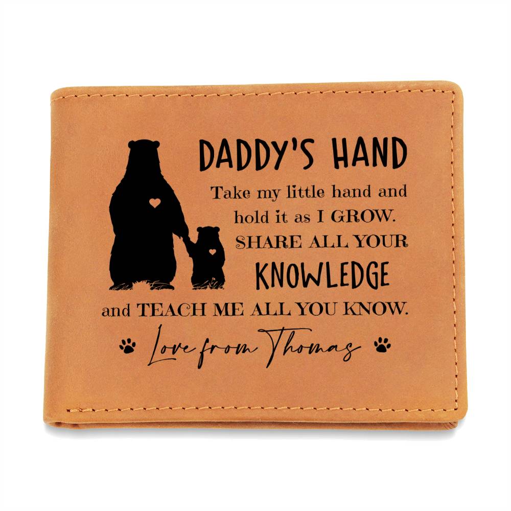 SHARE ALL YOUR KNOWLEDGE and TEACH ME ALL YOU KNOW Gifts For Father's Day Personalized Name Graphic Leather Wallet