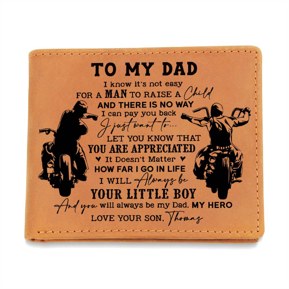 Fathers Raising Sons Gifts For Father's Day Birthday Gift Idea Personalized Name Graphic Leather Wallet