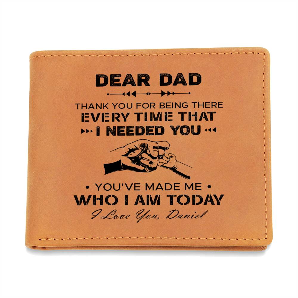 THANK YOU FOR BEING THERE EVERY TIME Gifts For Father's Day Custom Name Graphic Leather Wallet