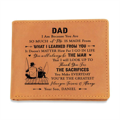 I Am Because You Are SO MUCH Gifts For Father's Day Custom Name Graphic Leather Wallet