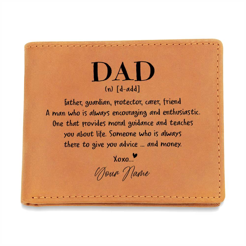 A Man Who Is Always Encouraging And Enthusiastic Gifts For Father's Day Personalized Name Graphic Leather Wallet