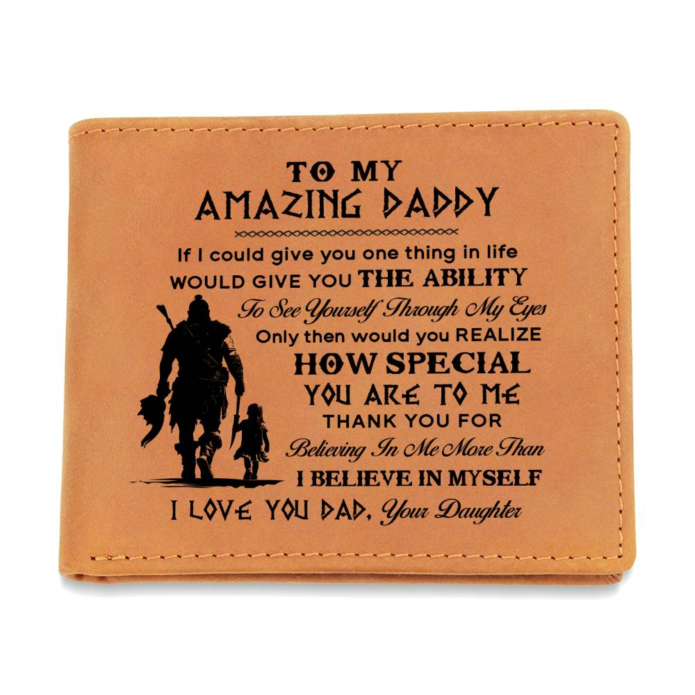 VIKING DAD & DAUGHTER Gifts For Father's Day Personalized Name Graphic Leather Wallet