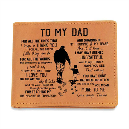 AND DAY BY DAY, YOU MEAN MORE TO ME Gifts For Father's Day Birthday Gift Idea Personalized Name Graphic Leather Wallet