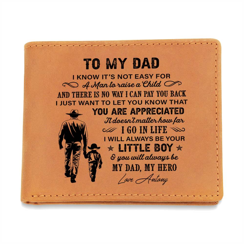 Cowboy Dad and Son Gifts For Father's Day Custom Name Graphic Leather Wallet