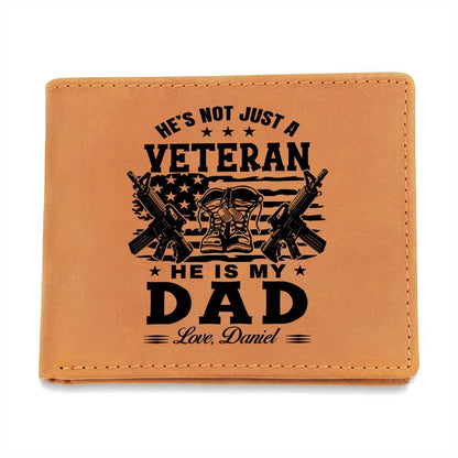 VETERAN DAD Gifts For Father's Day Personalized Name Graphic Leather Wallet