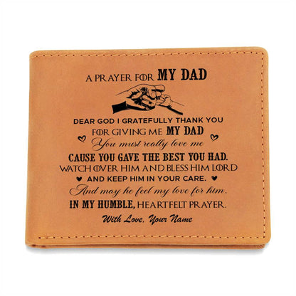 A PRAYER FOR MY DAD Gifts For Father's Day Custom Name Graphic Leather Wallet