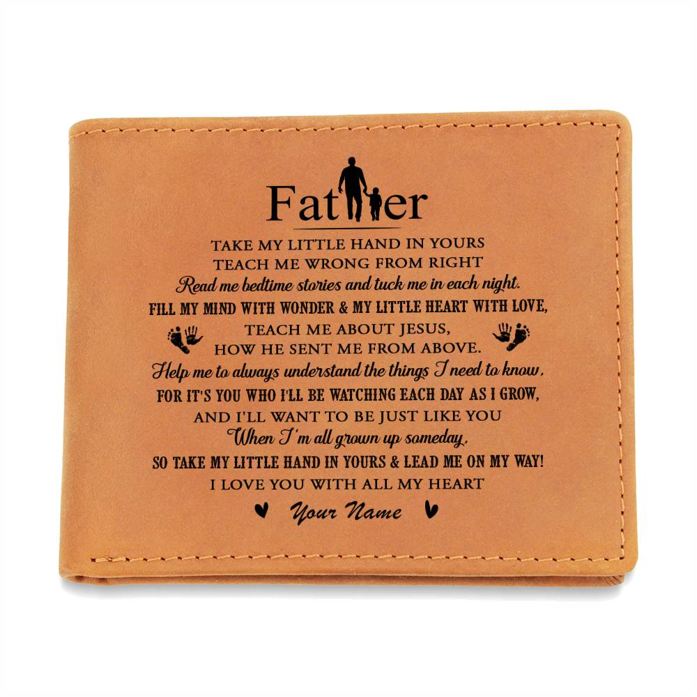 Read Me Bedtime Staries And Tuck Me Gifts For Father's Day Custom Name Graphic Leather Wallet