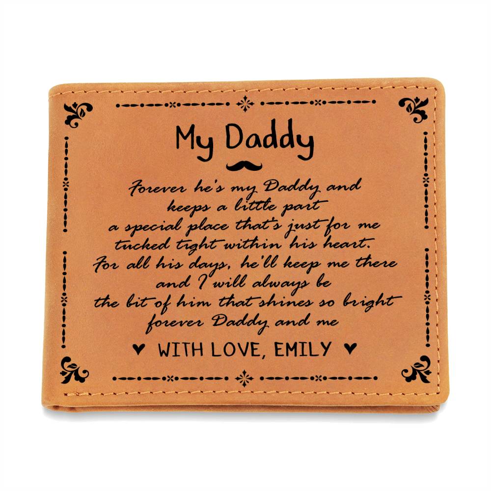 My Daddy Gifts For Father's Day Birthday Gift Idea Personalized Name Graphic Leather Wallet