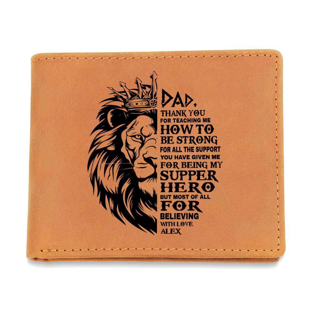 The Lion Dad Gifts For Father's Day Personalized Name Graphic Leather Wallet