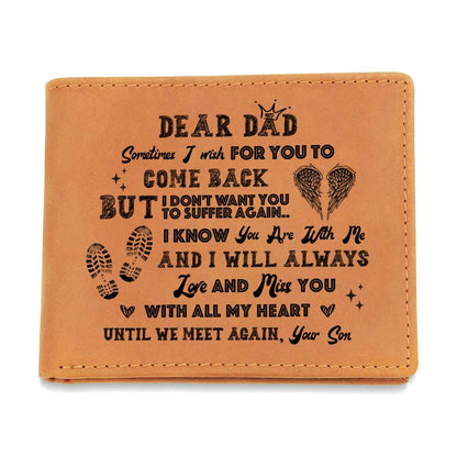 Dear Dad, Until We Meet Again Gifts For Father's Day Personalized Name Graphic Leather Wallet