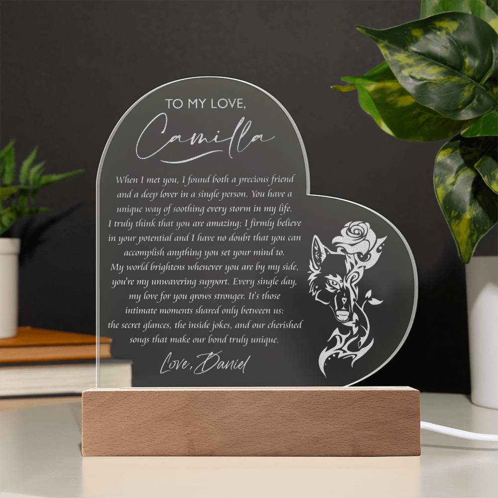 When I Met You I Found Both A Precious Friend Personalized Name Engraved Acrylic Heart Plaque