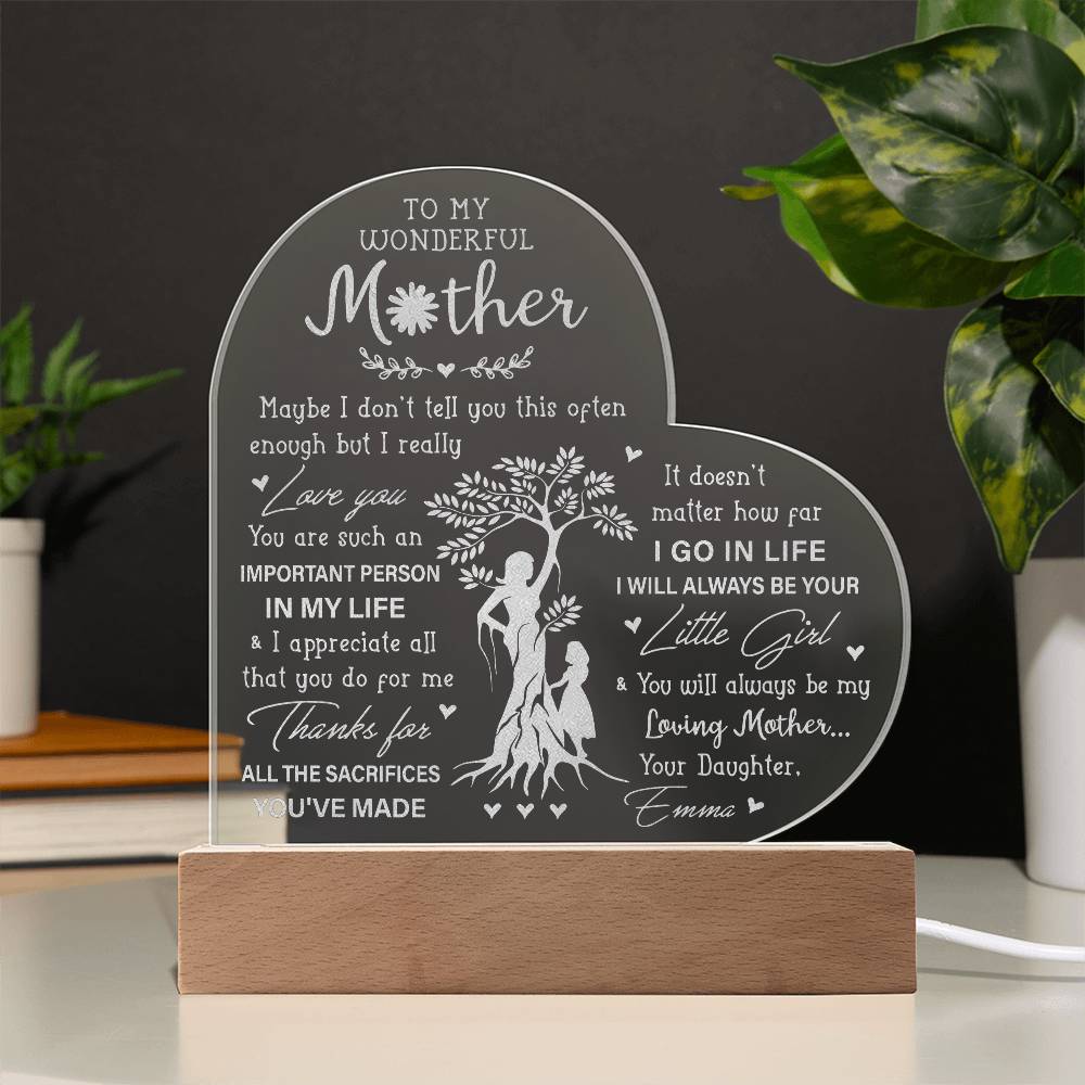 Maybe I Don't Tell You This Often Enough But I Really Gifts For Mother's Day Custom Name Engraved Acrylic Heart Plaque