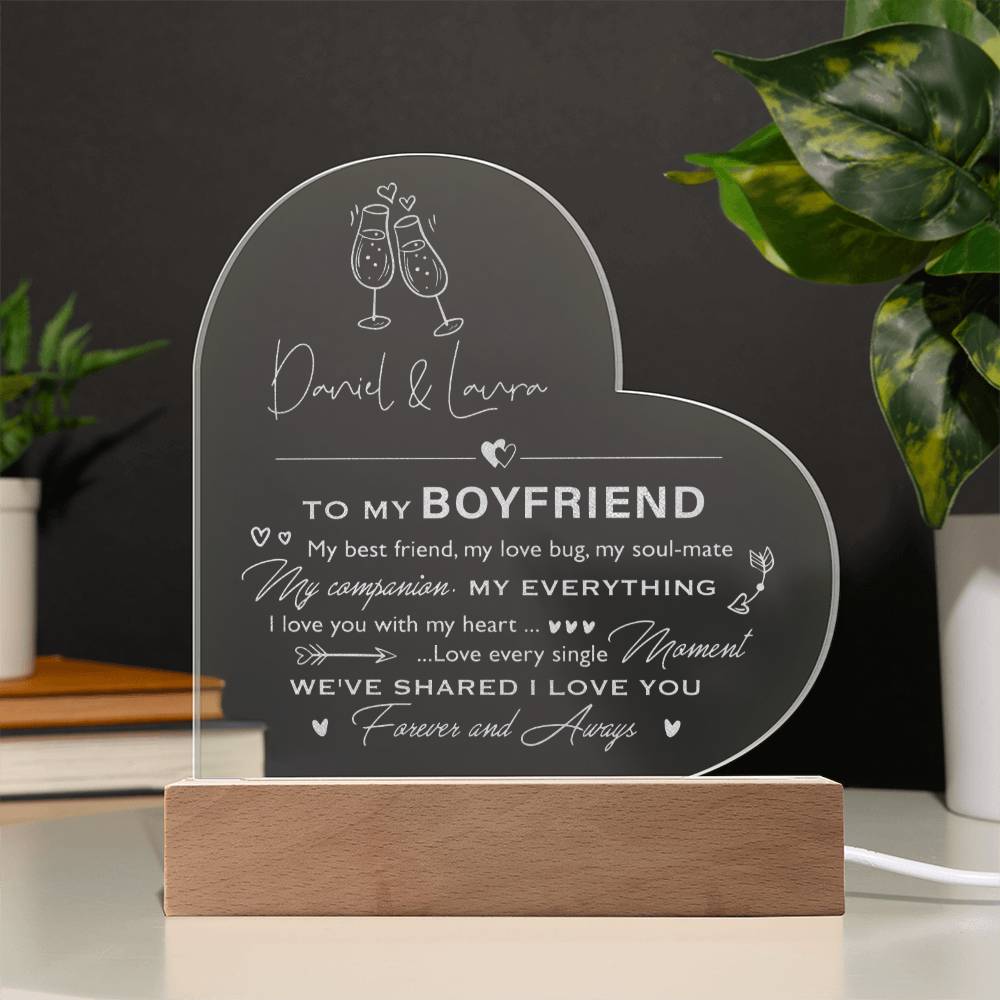 Personalized Name WE'VE SHARED I LOVE YOU Engraved Acrylic Heart Plaque