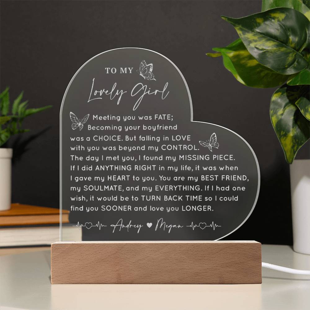 You are my BEST FRIEND my SOULMATE and my EVERYTHING Personalized Name Engraved Acrylic Heart Plaque