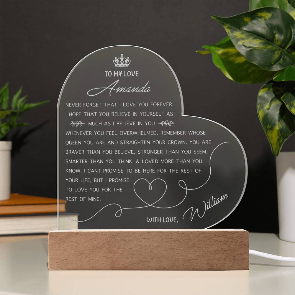 I HOPE THAT YOU BELIEVE IN YOURSELF AS MUCH AS I BELIEVE IN YOU Personalized Name Engraved Acrylic Heart Plaque