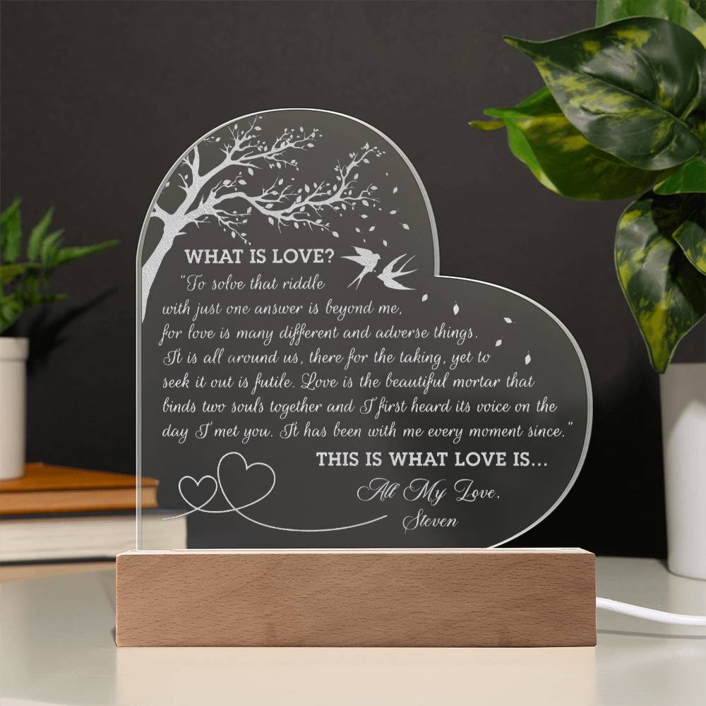 To Solve That Riddle With Just One Answer Is Beyond  Me Custom Name Engraved Acrylic Heart Plaque