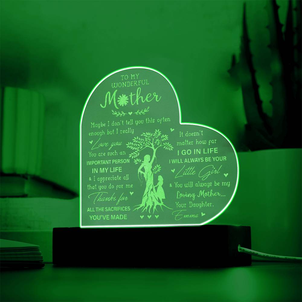 Maybe I Don't Tell You This Often Enough But I Really Gifts For Mother's Day Custom Name Engraved Acrylic Heart Plaque