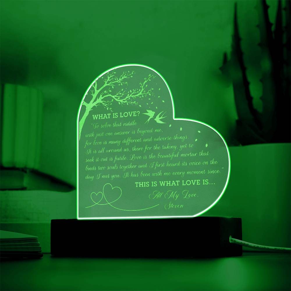 To Solve That Riddle With Just One Answer Is Beyond  Me Custom Name Engraved Acrylic Heart Plaque