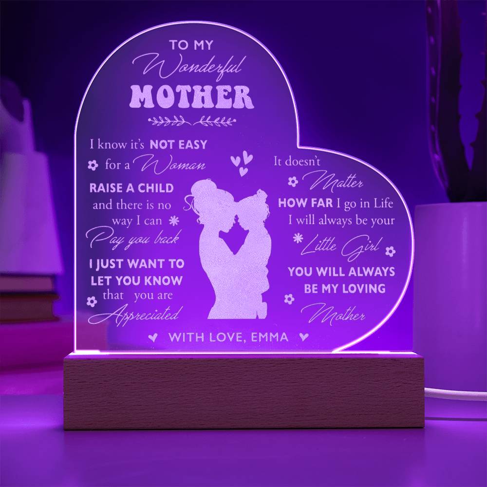 It Doesn't Matter How Far I Go In Life Gifts For Mother's Day Personalized Name Engraved Acrylic Heart Plaque