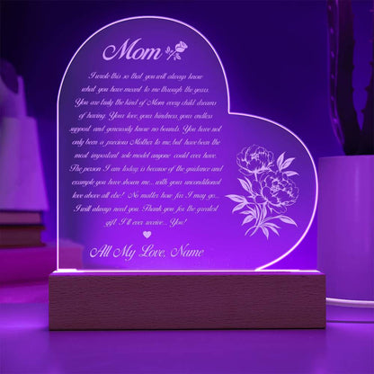 I Wrote This So That You Will Always Custom Name Engraved Acrylic Heart Plaque