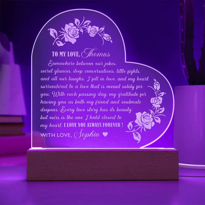 Every Love Story Has Its Beauty But Ours Is The One I Hold Closest To My Heart Custom Name Engraved Acrylic Heart Plaque