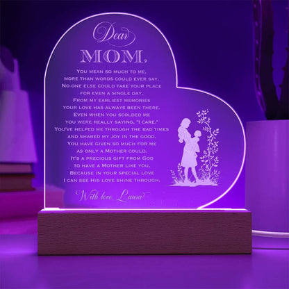 IT'S A PRECIOUS GIFT FROM GOD Gifts For Mother's Day Custom Name Engraved Acrylic Heart Plaque