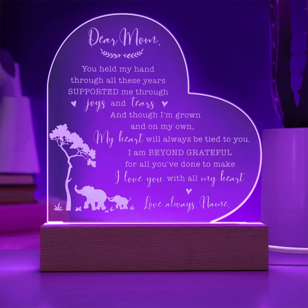 You Held My Hand Through All These Years Supported Gifts For Mother's Day Personalized Name Engraved Acrylic Heart Plaque