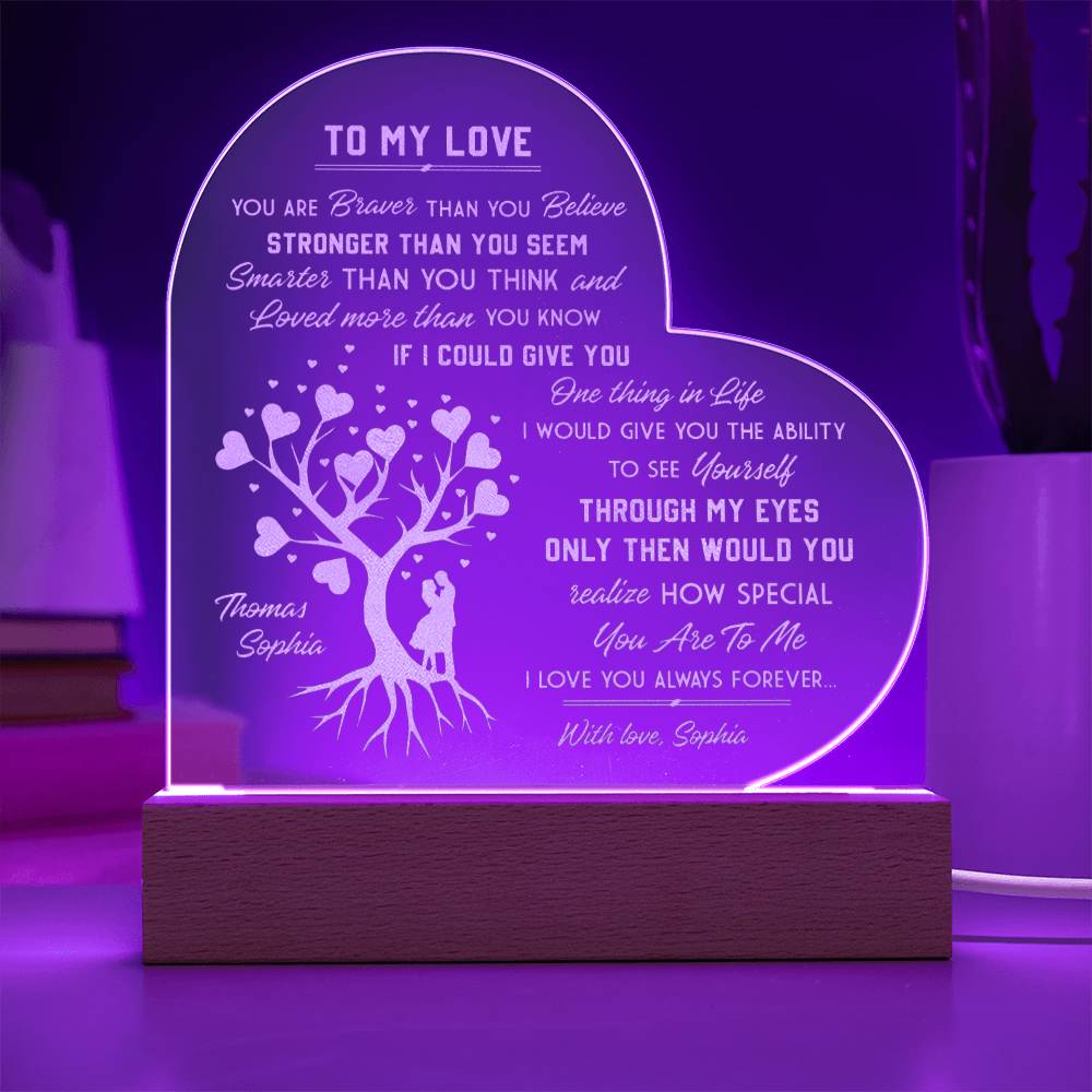 How Special You Are To Me I Love You Always Forever Name Custom Engraved Acrylic Heart Plaque